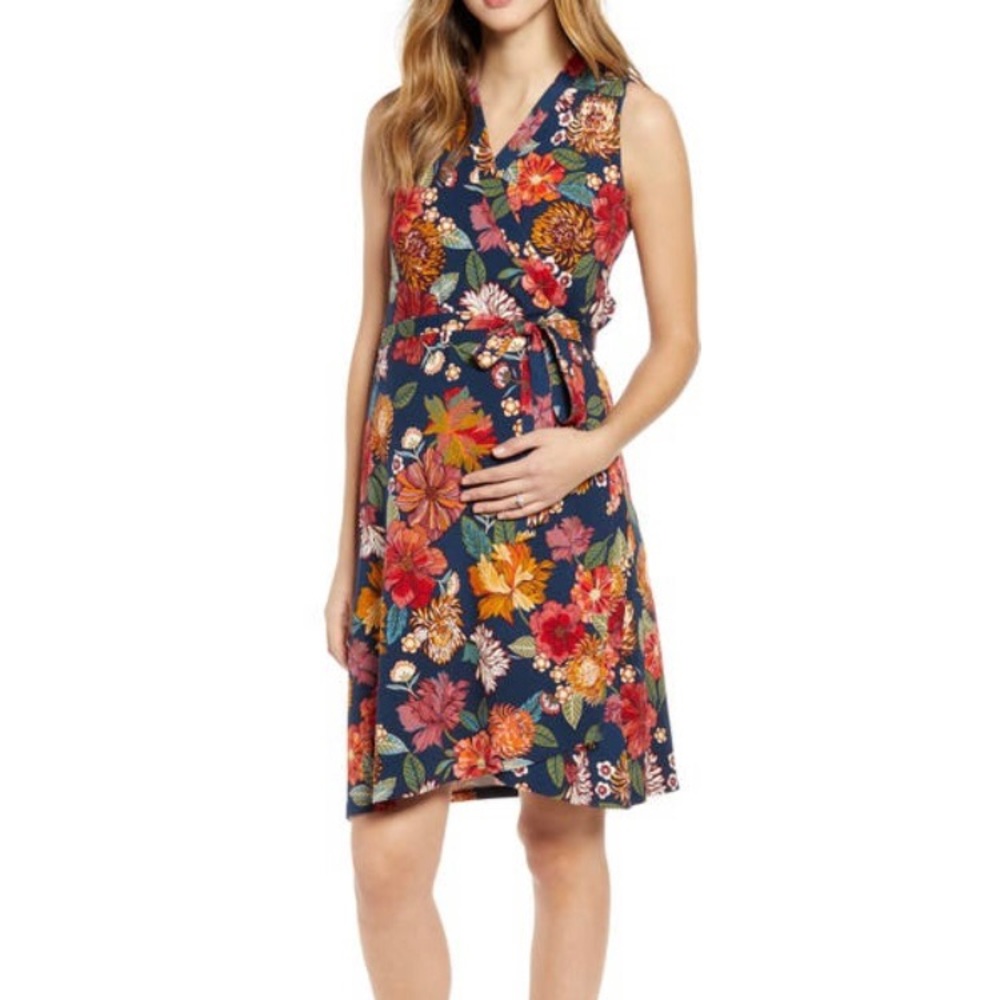 Angel Maternity Print Maternity Wrap Dress size large L (Nordstrom)